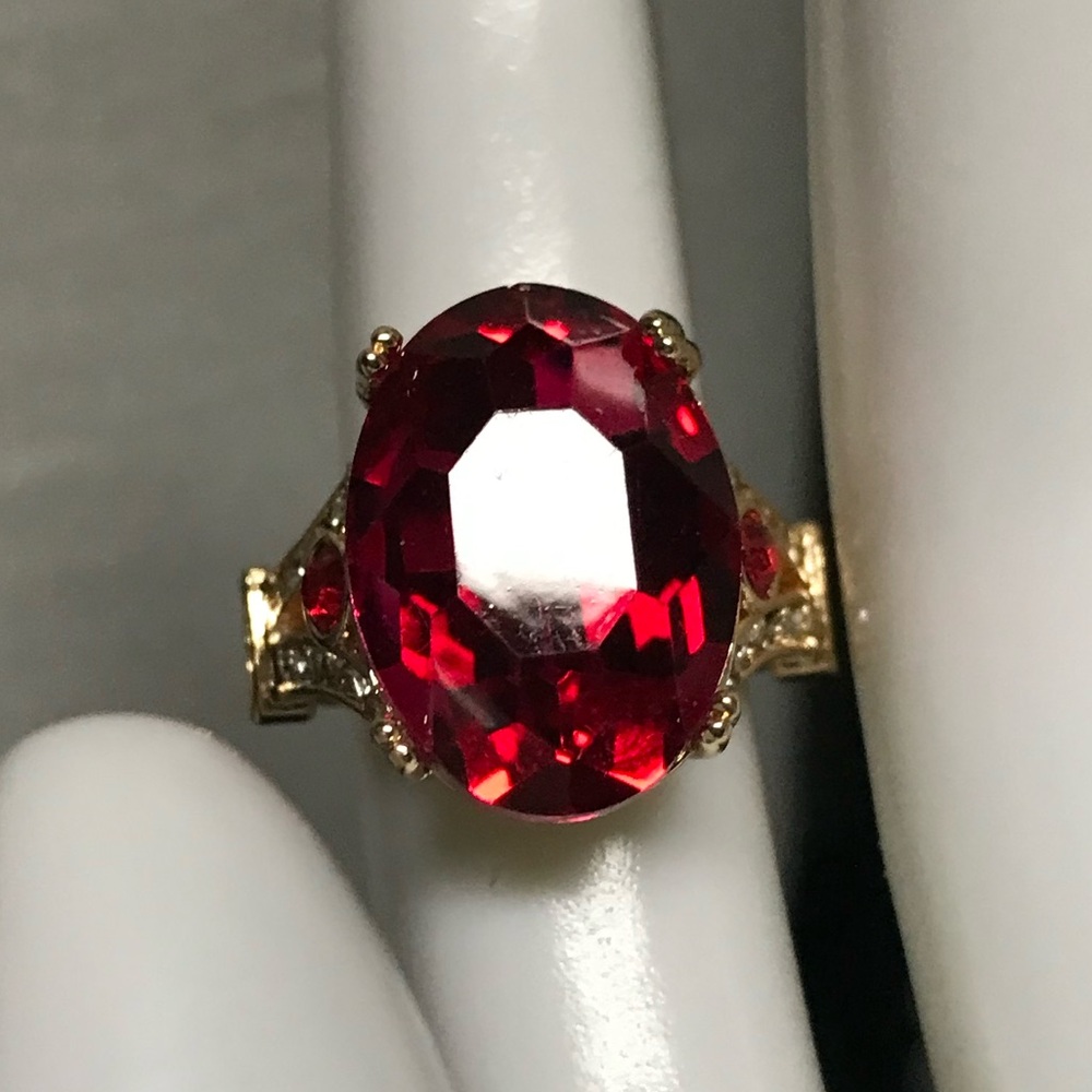 Oval Gemstone Ring with Diamond Accents #statement #jewelry #cocktailring